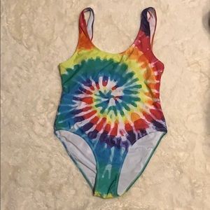 New WO Tags Tie Dye Bathing Suit